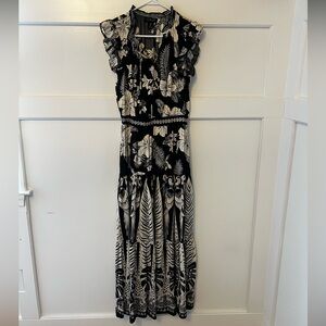 Rachel Zoe Black and White Floral Maxi Dress